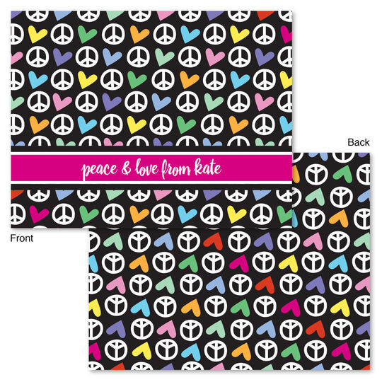 Peace & Hearts Foldover Note Cards